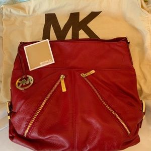 Michael Kors Red Soft leather hobo with tags and dust bag